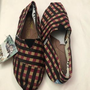 Toms | Red Checkered Slip On Shoes